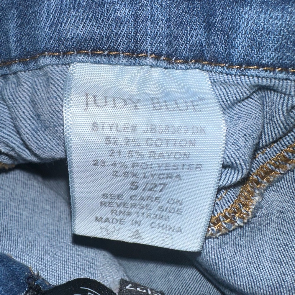 Judy Blue Women’s Worland High Rise Pull On Boyfriend Jegging Sz 5/27 Distressed - Picture 7 of 10